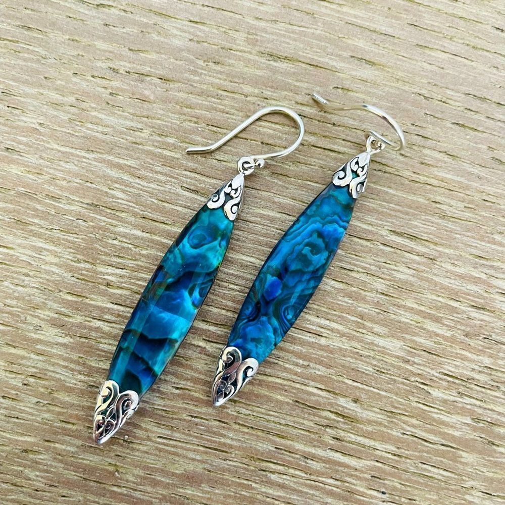 Sterling Silver Annika Witt Blue Slender Drop Earrings